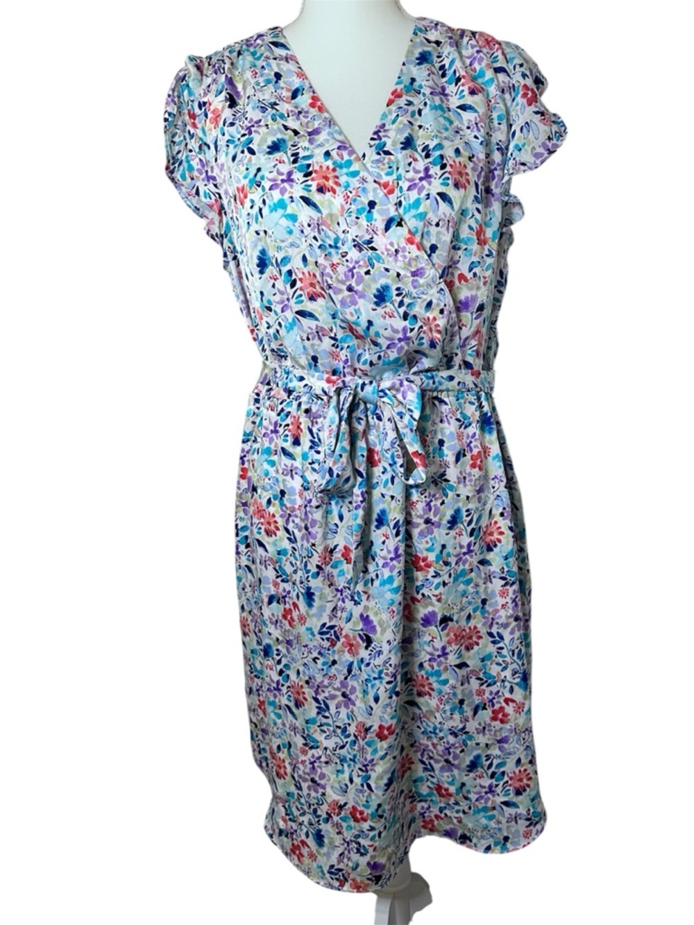 NWT - floral faux wrap dress is from The Limited.